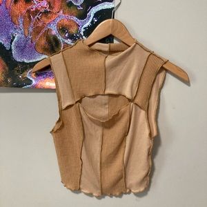 Cut out paneled crop top